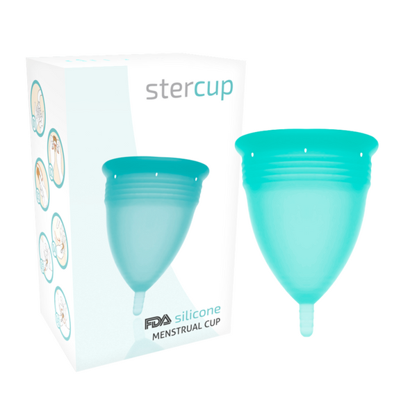 STERCUP - COPA MENSTRUAL FDA SILICONA TALLA L AQUAMARINA